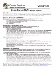 Introduction Career Buffs is the resource to find jobs