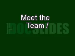 Meet the  Team /