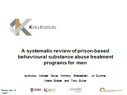 A systematic review of prison-based behavioural substance abuse treatment programs for