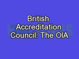 British Accreditation Council: The OIA