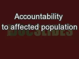 Accountability to affected population