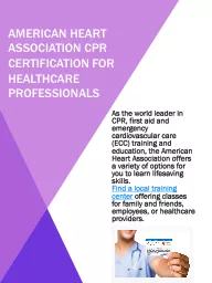 American Heart association CPR Certification for healthcare professionals