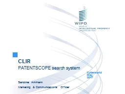 CLIR PATENTSCOPE search system