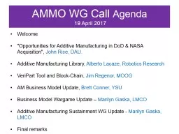 AMMO WG Call  Agenda  19 April 2017