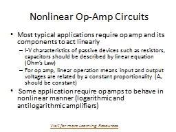 Nonlinear Op-Amp Circuits
