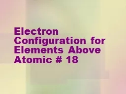 Electron Configuration for Elements