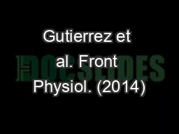 Gutierrez et al. Front Physiol. (2014)