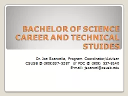 BACHELOR  OF  SCIENCE CAREER AND TECHNICAL STUIDES
