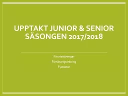 Upptakt Junior & Senior