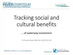Tracking social and cultural benefits