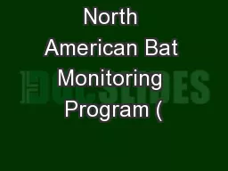 North American Bat Monitoring Program (