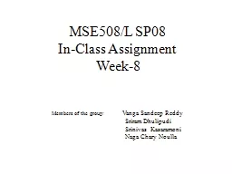 MSE508/L SP08  In-Class Assignment