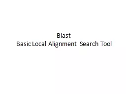 Blast Basic  Local Alignment Search Tool