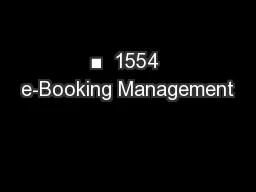 ■  1554 e-Booking Management