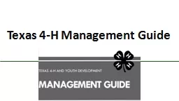 Texas 4-H Management Guide