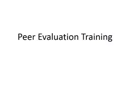 Peer Evaluation Training