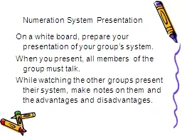 Numeration System Presentation
