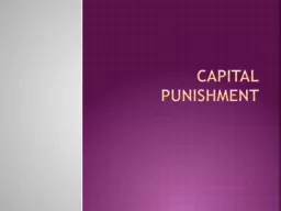 Capital Punishment History