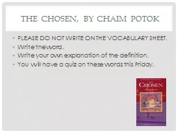 The Chosen, by  Chaim   Potok