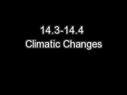 14.3-14.4 Climatic Changes