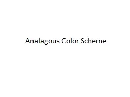 Analagous  Color Scheme Analagous