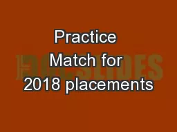 Practice Match for 2018 placements