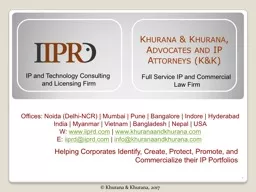 Helping Corporates Identify, Create, Protect, Promote, and Commercialize their IP