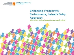 Enhancing Productivity Performance, Ireland’s Policy Approach
