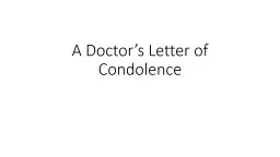 A Doctor’s Letter of Condolence