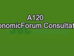 A120  EconomicForum Consultation