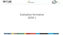 Evaluation formative QCM 1