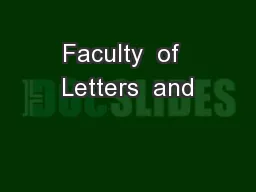 Faculty  of  Letters  and