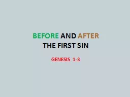 BEFORE  AND  AFTER   THE FIRST SIN