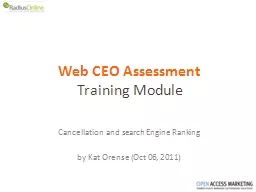 Web CEO Assessment Training Module