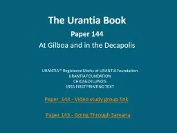 The Urantia Book Paper 144