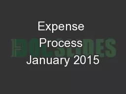 Expense Process January 2015
