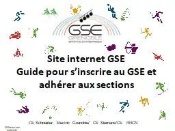Site internet GSE  Guide pour s’inscrire au GSE et adhérer aux sections