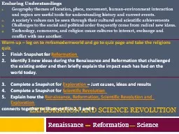 Exploration and Science Revolution