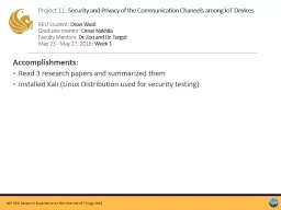 Project 11:  Security and Privacy of the Communication Channels among