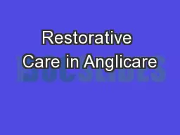 Restorative Care in Anglicare