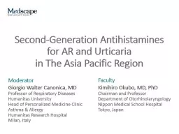 Second-Generation Antihistamines for AR and Urticaria