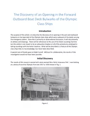 The Discovery of an Opening in the Forward Outboard Bo
