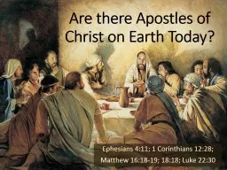 Are there Apostles of Christ on Earth Today?