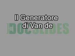 Il Generatore di Van de