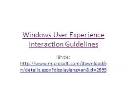 Windows  User   Experience