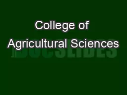 College of Agricultural Sciences
