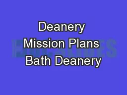 Deanery Mission Plans Bath Deanery