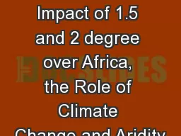 The National Impact of 1.5 and 2 degree over Africa, the Role of Climate Change and Aridity