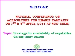 NATIONAL CONFERENCE ON AGRICULTURE FOR KHARIF CAMPAIGN ON 7