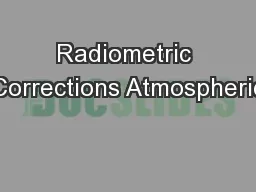 Radiometric Corrections Atmospheric